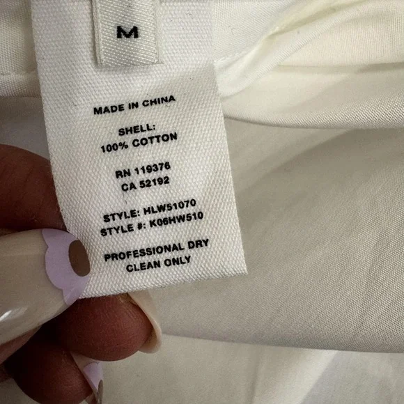 Helmut Lang Shirt Womens Medium White Italian Poplin D-Ring Strap